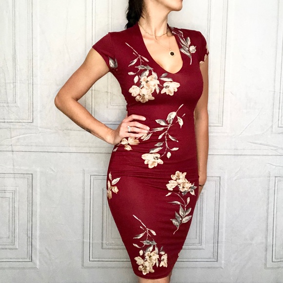 Red Floral Dress - Picture 1 of 5